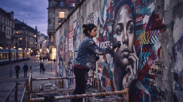 Editorial illustration for From Illicit Tags to Urban Canvas: The Evolution of Street Art as Social Commentary
